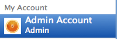 Admin Account button.