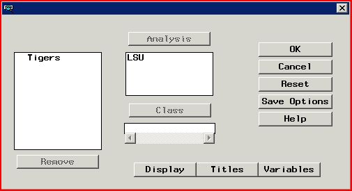 The box of plot options.