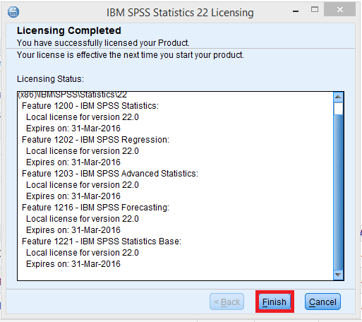 ibm spss statistics 22