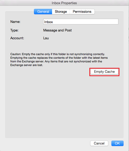 clear cache in outlook