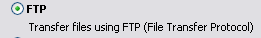FTP option selected