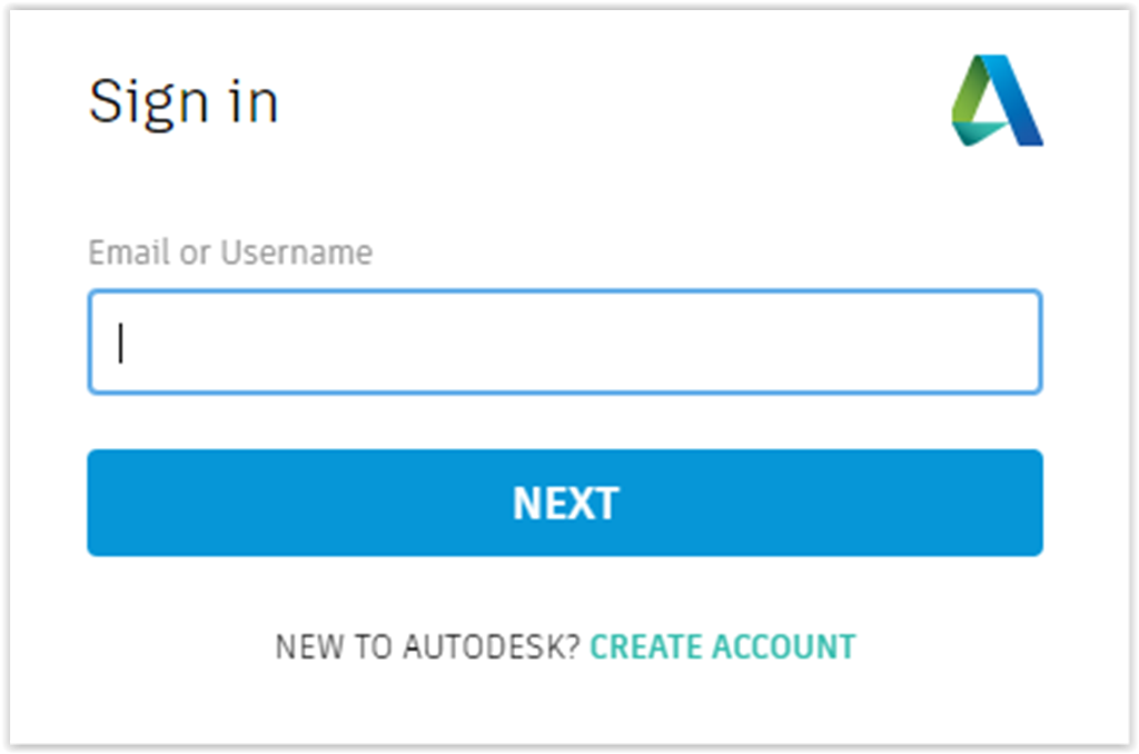 Create Account under the Next button