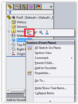  right clicking the 'Right' button and selecting 'insert sketch'.
