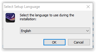 language selection for installation 