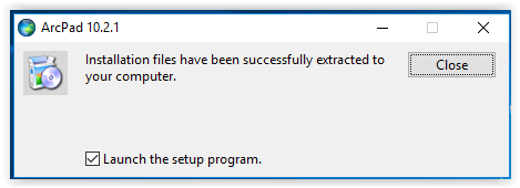 ArcPad file extraction confirmation dialog box