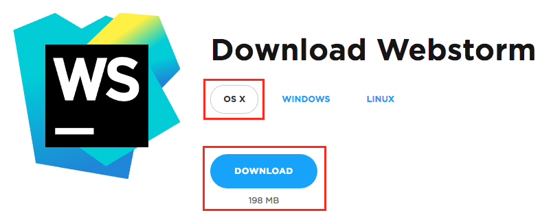 WebStorm download options