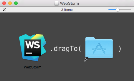 Drag WebStorm icon