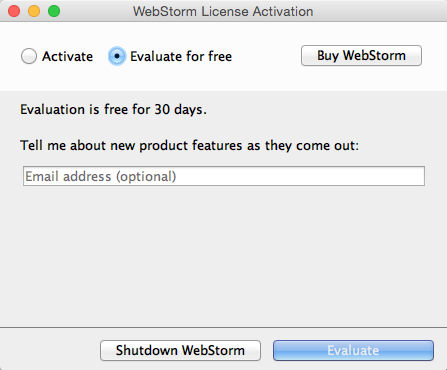 The License Activation window