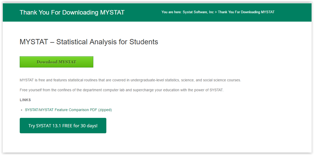 MYSTAT account created and accepted