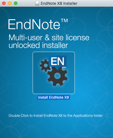 Endnote x8 installer window
