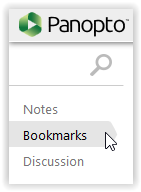 bookmarks button in panopto