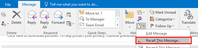 Recall Email Microsoft Outlook 2016 Mac