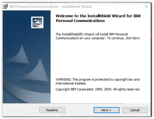 starting the Pcomm install wizard