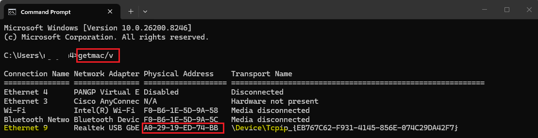 mac address