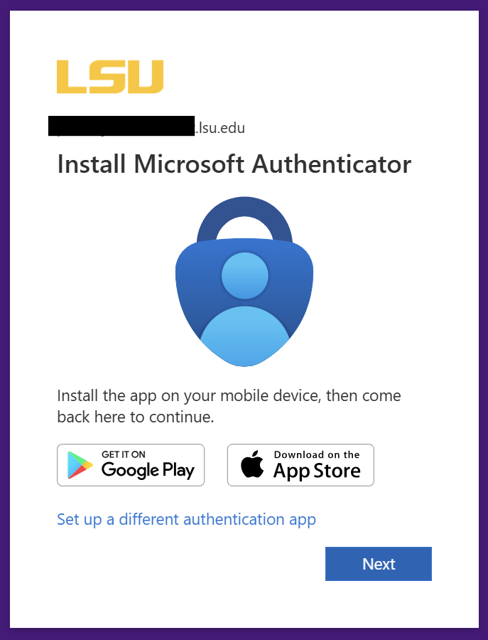 a prompt to install microsoft authenticator after sign in
