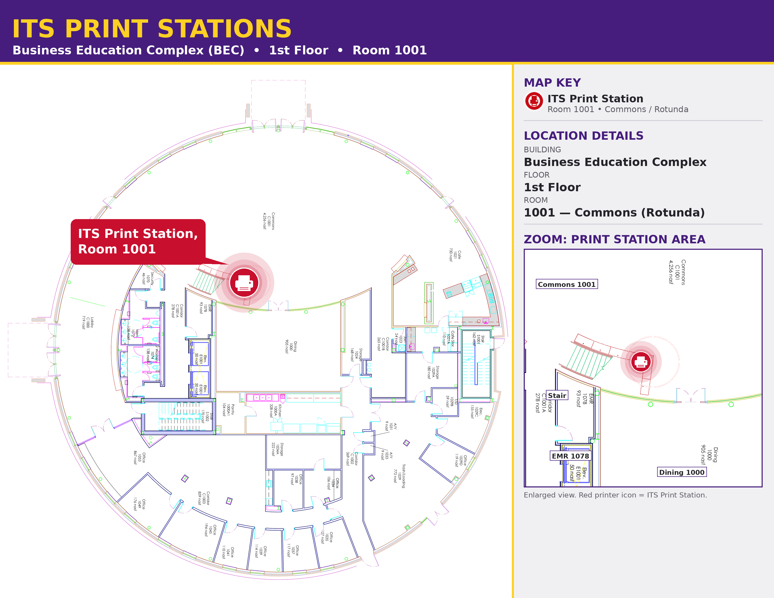 BEC Pharos Printer Map
